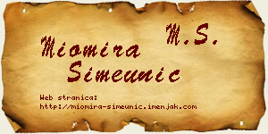 Miomira Simeunić vizit kartica
